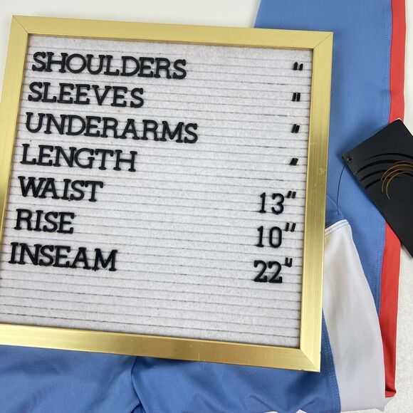 NWT BSP Better Sports Performance Crop Leggings Breathable Blue/White/Orange Lge - Picture 13 of 13